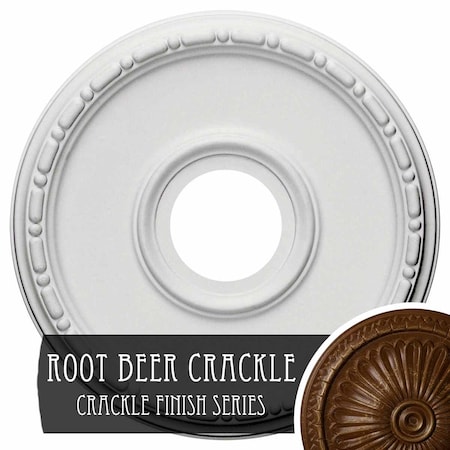 Ekena Millwork Medea Ceiling Medallion (Canopies up to 5 3/8"), 16 1/2"OD x 3 7/8"ID x 1 1/2"P, Root Beer Crackle CM16MERBC